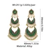 Dangle Earrings Ethnic Green Long Drop Turkish Jewelry Dripping Oil Eye Gold Color Piercing 2023