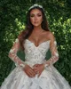 Gracieuse Illusion Robe De Mariée Appliques Chérie Dentelle Robes De Mariée Paillettes 3D Fleurs Robe De Mariee