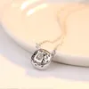 Utsökt halsband S925 Silver Sparkling Zircon Pendant Halsband Europeiska kvinnor Sexig krage Kedja Kvinnor Bröllopsfest Valentin dag Gift High End Jewelry SPC