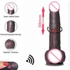 Articoli di bellezza Vibratore telescopico automatico marrone per dildo per donne Pene reale in silicone con controllo wireless Grandi giocattoli sexy per adulti