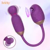 Schoonheidsartikelen Likklip 2 In 1 g-spot Vibrator Clitorale stimulatie gezogen plagen Puls Jumping Eieren Rotatie Dildo's volwassen sexy speelgoed voor vrouwen