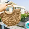 Avondtassen zomer kinderstro crossbody voor vrouwen rond handgreep geweven handtassen en luxe designer strandschouder