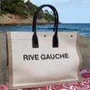 trend Women handbags Rive Gauche Tote Bag 48cm fashion linen Purse Designer Shoulder Large Beach Shopping Bags with letter s Canva227O