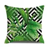 Kussen zomer groene plant deksel 45x45 cm bloemenbladeren decoratieve worp sofa linnen bedrukte woning kussencases