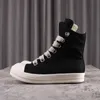 Canvas обувь роскошная дизайнерская обувь женщин мужские кроссовки High Street Sneakers защищает лодыжку черные тренеры модные платформы сплошные черные тренер кожа