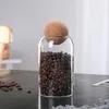 Storage Bottles Transparent Cork Glass Bottle Food Sealing Jar Nut Coffee Bean Lead-Free