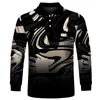 Men's Polos YFFSHI Fashion Design Men 3D Polo Shirts Colors Casual Long Sleeve Mens Hip Hop Party Polyester Breathable