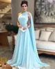 2023 Mint Green Vality Dresses Schiffon Scyleser Designer One Counter Neck Sweep Train Inligusion Back Custom