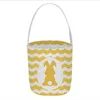 Pasen emmer Bunny Oor Basket Nieuwe cilinder Konijnen Geschenktas Gestreepte polka Dot Chevron Canvas Opslag Organisator Eieren Kinderen Candy Tassen Takken Handtassen BC242