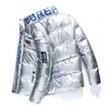 Herrenjacken Winter Herren helles Baumwolloberteil Trendige Daunenjacke der Marke Mode lockerer lässiger Briefdruck farblich passender weicher Mantel 221231