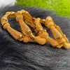 4pcs Lot Hint Bangles Altın Renk Banglebracelet Dubai Bangles Kadınlar için Afrika Mücevher Etiyopya Düğün Gelin Mücevher Hediye CX21525676