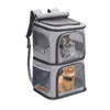 Cat Carriers Pet Supplies Large Capacity Double Layer Bag Easy To Put Two Backpacks Foldable Oxford Cloth Dog