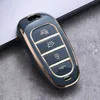 New Electroplated TPU Car Key Cover for Hyundai Santa Fe Tucson 2022 NEXO NX4 Atos Solaris Prime2021 4 5 Button Premium Key Case