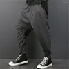 Pantalons pour hommes grande taille hommes décontracté drapé goutte entrejambe Harem pantalon Hip-hop Baggy danse gothique Style Punk