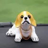 Interieurdecoraties schattige grappige auto dashboard pop knikkende hond schudden head hars simulatie speelgoed ornament accessoires meisje vrouwen