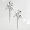 Dangle Earrings ANEOSA Small Irregular Flower Tassel Drop Chinese Style Vintage Silver Color Sparkling Cool Sweet Jewelry