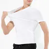 Camisetas masculinas camiseta de verão camisa respirável esporte seco rápido lazer mangas curtas pretas camiseta de seda de gelo casual sólido solto solto t23010103