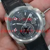 Calibre de W7100041 montre automatique pour hommes mode montres de sport pour hommes cadran noir et bracelet en cuir275H