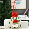 Decorazioni natalizie 4/3 pezzi Cordoncino in velluto Sacchi di Babbo Natale Borse per la decorazione regalo dell'anno di Natale Corna di caramelle