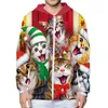 Erkek Hoodies Merry Anti-Christmas Mavi 3D Baskılı Hoodie Erkekler Sweatshirt Unisex Street Giyim Zip Külkü Gündelik Ceket Trailsuits Özel 4xl