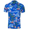 Hommes chemises décontractées hommes chemise hawaïenne 2023 été mâle à manches courtes palmier flamants roses plage fête coton grande taille Camisas Masculinas