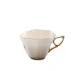 Assiettes Golden Edge Céramique Blanc Mignon Gâteau Plat Rétro Stockage Bijoux Plateau Fleur Snack Espresso Tasse Ensemble Thé