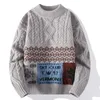 Männer Pullover Herbst Winter Für Männer Crewneck Chunky Gestrickte Mode Kleidung 2023 Marke Warme Tops Langarm Shirts