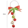 Juldekorationer 1st Practical Tree Pendan Fake Leaf Door Hanging Pendant Bow-Knot Bells Design Merry Decoration For Home