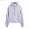 23SS Designer Half Zipper Bluza z kapturem w tym samym stylu Winter Scuba Pullover ciągnięte zagęszczone Lulus Kobiety z kapturem haft haftowy sweter luzsze lus