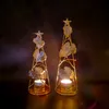 유럽 ​​스타일의 황금 살구 잎 나무 양초 홀더 금속 테이블 중심 크리스마스 결혼식 선물을위한 Fragant Candlestick