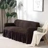 Cubiertas de silla Conjunto de cubierta de sofá elástico Funda de tela escocesa Estiramiento para sala de estar con falda Decoración para el hogar de un solo/dos/tres asientos