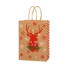 Kerstdecoraties 12 -stks Merry Kraft Gift Bags Nougat Snowflakes Biscuit Chocolade verpakking Jaar feestje kinderen gunsten