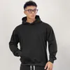 Herrtröjor svart casual lös huvtröja män bomulls tröja gym fitness sportkläder manlig solid pullover toppar höstkörning träning