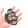 NIEUWE ARIVAL ZWART ZILVEREN KLIJST Legering Knuckles Duster Buckle Male en vrouwelijke zelfverdediging vier vinger