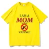 Camisetas masculinas Eu sou mãe contra camisetas de camiseta vaping de impressão de letra de impressão de homens homens moda moda harajuku camiseta curta manga curta unissex use size tamps tops t230103