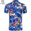 Hommes chemises décontractées hommes chemise hawaïenne 2023 été mâle à manches courtes palmier flamants roses plage fête coton grande taille Camisas Masculinas