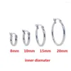 Hoop Earrings 925 Sterling Silver 1 Pair Minimalist Huggie For Women Gold Classic Tiny Round 8mm/10mm/15mm/20mm