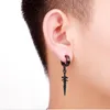 Ohrstecker, 1 Paar, 50 verschiedene Arten, Unisex, schwarze Farbe, Edelstahl, Piercing-Ohrring für Damen und Herren, Punk, Gothic, Langhantel