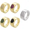 Ringos de cluster Zhukou 1 peça 2023 cor de cor de ouro de ouro Silve Women Ring Chic Ajusta Cz Stone Casal Jóias VJ60