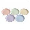 Plates 5pcs/pack Wheat Straw Biodegradable Eco-friendly Simple Economical Sturdy Dishes Safe Dinnerware