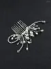 Copricapo argento con strass per capelli pettine perle per perle gioielli floreali accessori per matrimoni per donne da festa