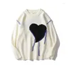 Maglioni da uomo Harajuku Large Love Suture Pullover unisex lavorato a maglia Colorblock alla moda da uomo Ovesize Caual Maglieria calda Autunno