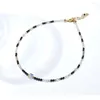 Anklets lii Ji Natural Labradorite Black Spinel Tiger's Eye Clear Quartz med österrikisk kristall glittrande pärlor ankletarmband