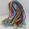100pcs lot Mixed Color Suede Leather Necklace Designer Adjustable Cord with Lobster Clasp Necklace for Diy Jewelry Charms Making F289S