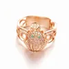 Rings de cluster Ringos genuínos de ouro rosa genuíno russo 585 japoneses roxos e coreano Toad Golden Toad para homens Mulheres