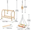 Other Bird Supplies 8pcs Pet Toys Set Parrot Chewing Undyed Wooden Environmental Healthy Swing Ladder Combination For Cage