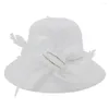 Berretti X148 Cappello da pescatore da donna Tesa larga da viaggio Protezione solare Parasole Piuma Decorare Turismo Spiaggia Sole Berretto da pescatore