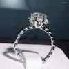 Обручальные кольца Huitan Luxury for Bridal Fashion Small Fresh Crystal Flow