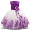 Fille robes fleur bébé robe de mariée fée pétales vêtements pour enfants fête enfants vêtements fantaisie robe adolescente 4 6 8 10T