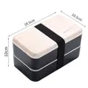 Dinnerware Sets Bento Box 2 Tiers Lunch Container With Cutlery Set For Adults And Kids Microwave Dishwasher Safe325w